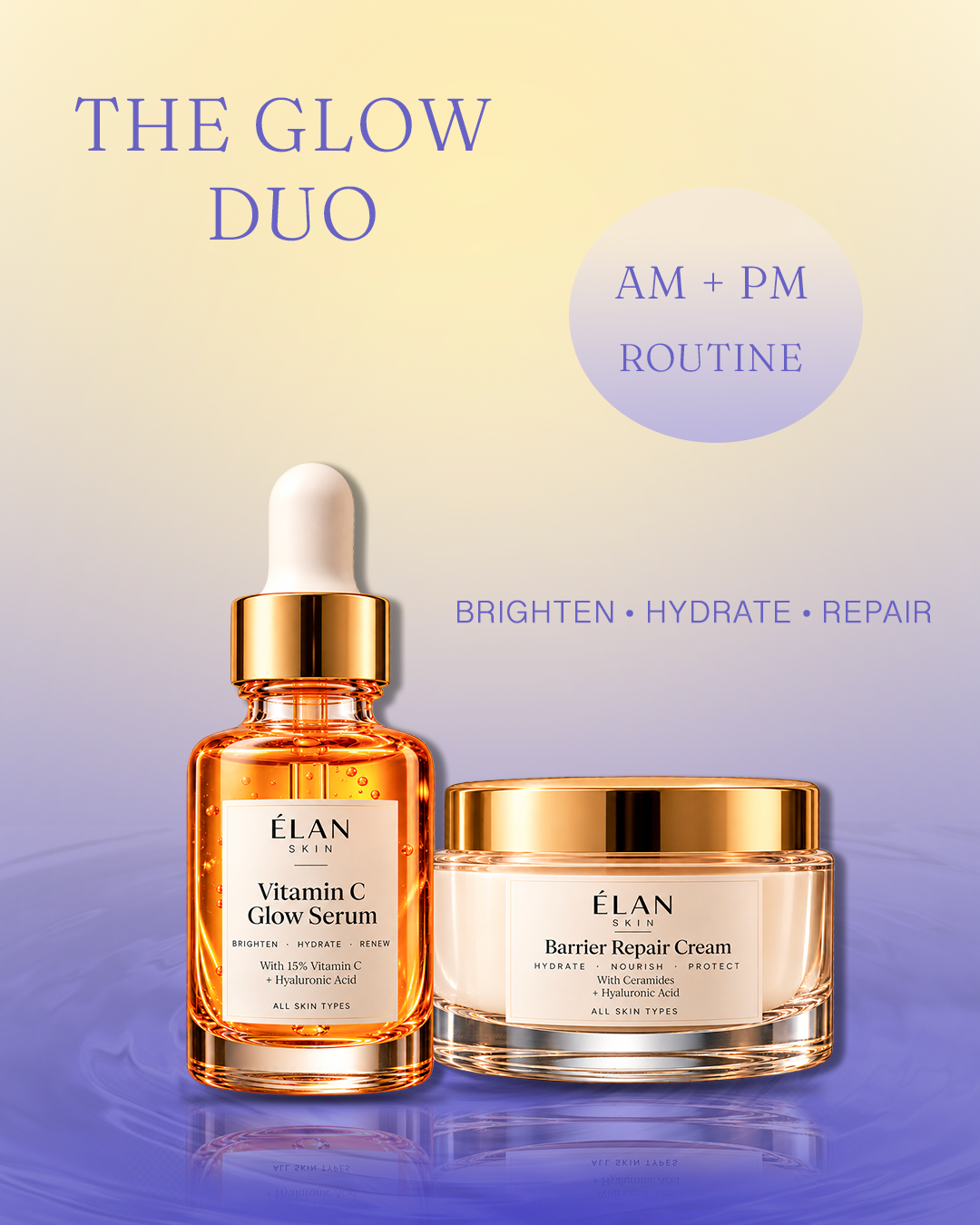 ÉLAN Skin Glow Duo skincare campaign creative